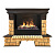 Real-Flame Stone Brick 26 AO с очагом 3D Cassette 630 (Black вставка) 