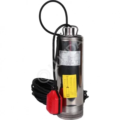 Насос колодезный 1 1/4", 1,2 кВт, 230 В, с поплавком, корпус нержавеющая сталь, STOUT SPW-0001-200750 