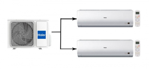 Мульти сплит система на 2 комнаты Haier 2U40S2SM1FA/AS07BS4HRA*2шт 