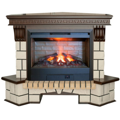 Real-Flame Stone Corner new 26/HL с очагом 3D Helios 26