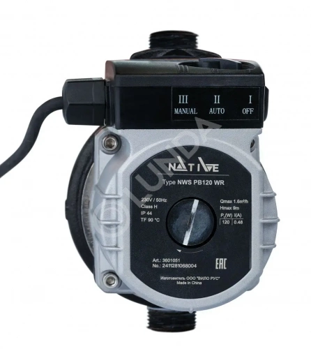 Насос для повышения давления NWS PB120 WR, 120 Вт, 1,6 м3/час, макс. напор 9 м, Native 3601051 