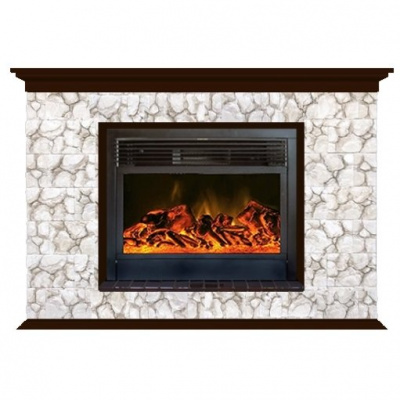 Glenrich Пафос 28 (New flame) камень-Карелия/цвет-Дуб 46
