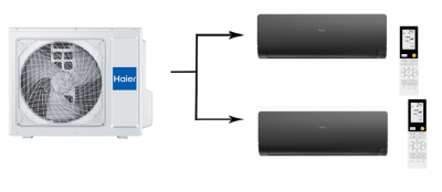 Мульти сплит система на 2 комнаты Haier 2U50S2SM1FA-3/AS35S2SF2FA-B*2шт 